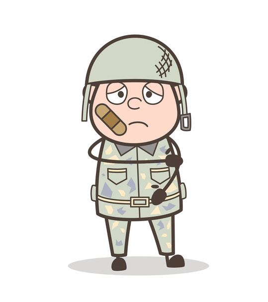 Καρτούν εικονογράφηση φορέα άνθρωπος τραυματίες στρατού - Διάνυσμα, εικόνα