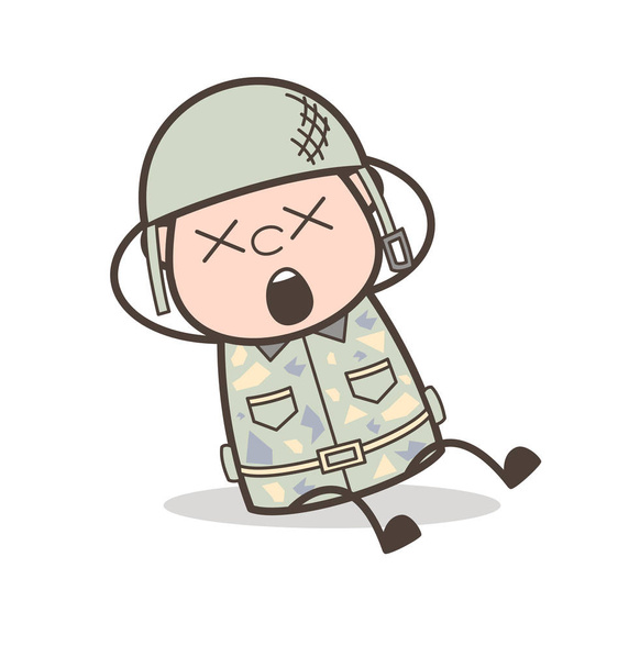 Γελοιογραφία στρατού άνδρας με εικονογράφηση διάνυσμα ζαλάδα πρόσωπο - Διάνυσμα, εικόνα