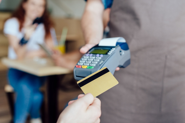 payment by credit card and terminal  - Fotoğraf, Görsel