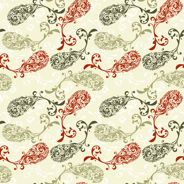 Vector Seamless Pattern with Paisley Ornament - Vector, Image
