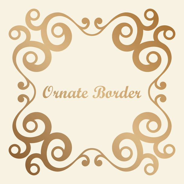 Vector decorative element for design. Frame template with place for text. Fine floral border. Lace decor. Elegant art for birthday and greeting card, wedding invitation. - Wektor, obraz