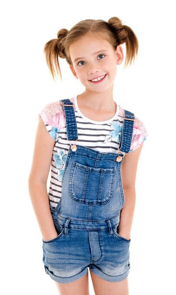 Portrait of adorable smiling little girl child isolated  - Photo, image