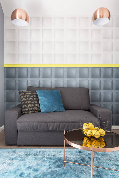 Сірий диван в елегантному стилі
 - Фото, зображення