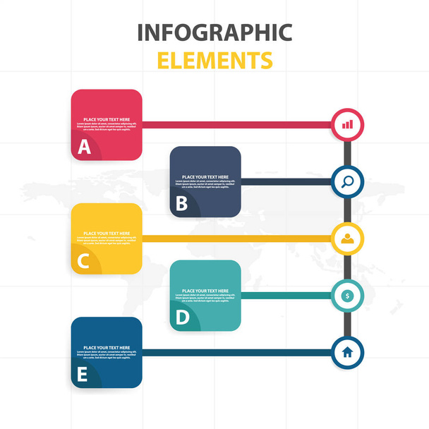 Obchodní infografika časová osa procesu šablona, barevný nápis textové pole desgin pro prezentaci, prezentaci pro návrh diagramu pracovního postupu - Vektor, obrázek