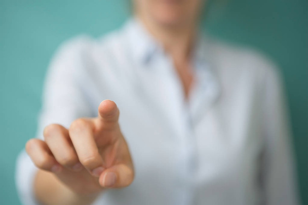 Businesswoman pointing finger - Photo, Image