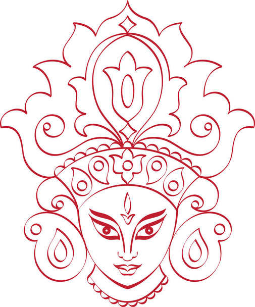 Θεάς Durga της εξουσίας - Διάνυσμα, εικόνα