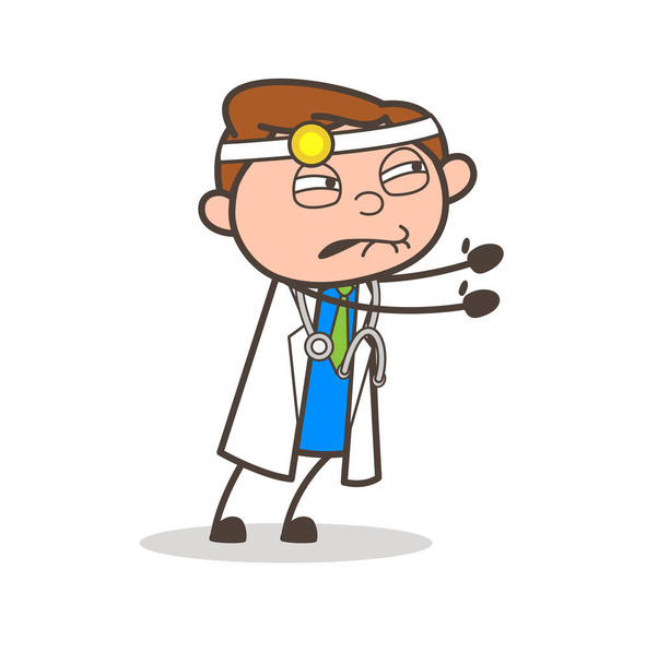 漫画悲しい医師ベクトル表現 - ベクター画像