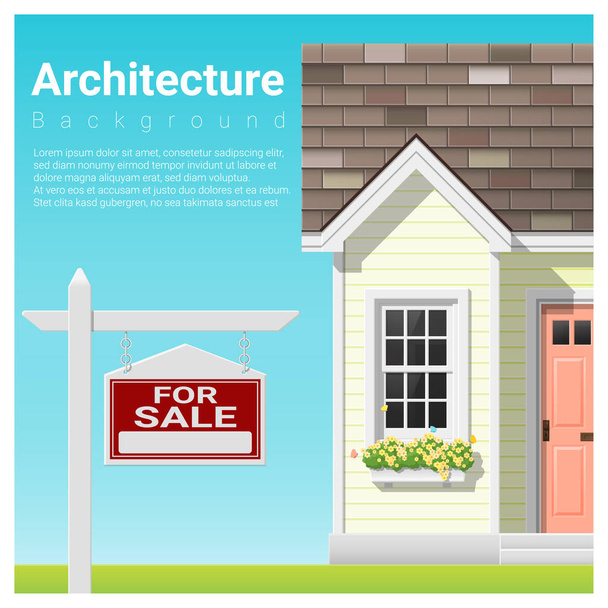 Real estate investment background with house for sale , vector , illustration - Vetor, Imagem