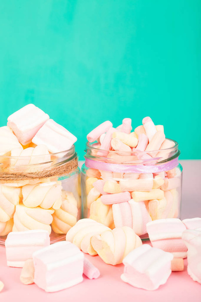 Sweet marshmallows with lollipop - Фото, изображение