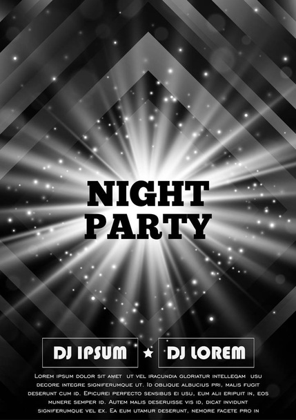 Black and white party club flyer. Vector poster template. - Wektor, obraz