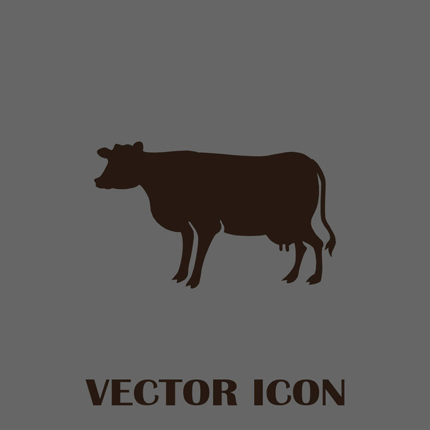 Krowa sylwetka wektor ikona - Wektor, obraz