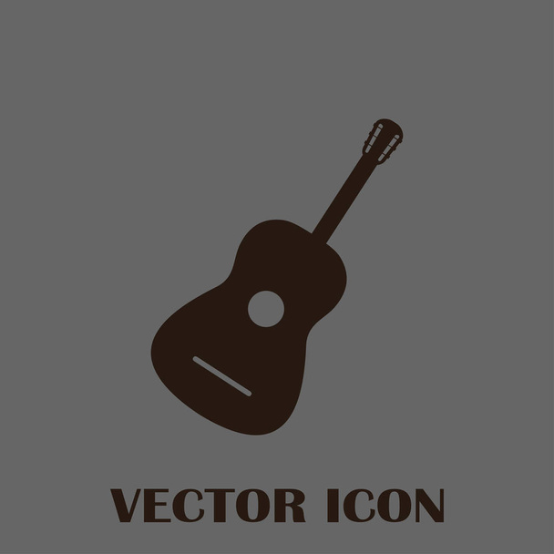 Gitaar pictogram vector, akoestisch muziekinstrument teken - Vector, afbeelding