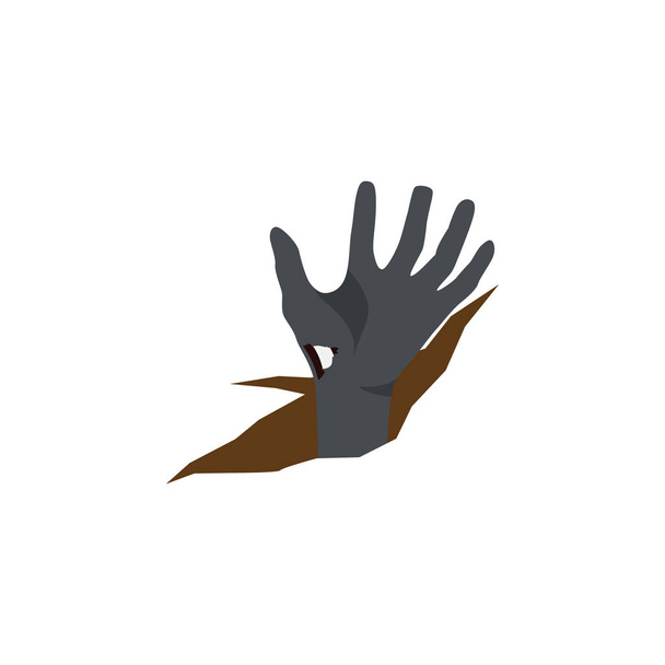 Isolated Corpse Hand Flat Icon. Zombie Vector Element Can Be Used For Zombie, Corpse, Hand Design Concept. - Vector, Image