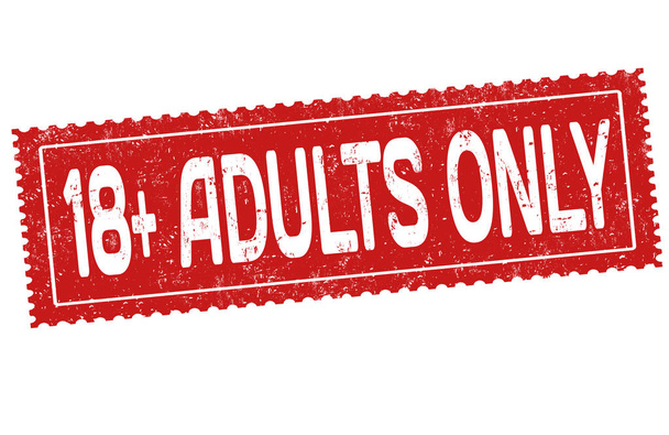 Adults only sign or stamp - Vector, Image