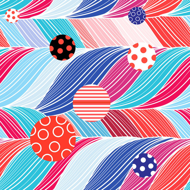 Seamless color brightly wavy pattern - Vector, imagen