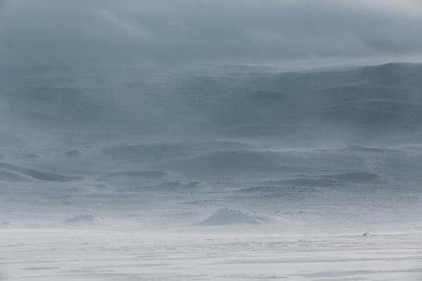 Backcountry atmospheric  frozen remote country in winter - Fotoğraf, Görsel