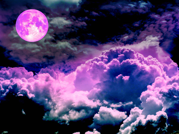 super full purple moon in the night sky - Photo, Image