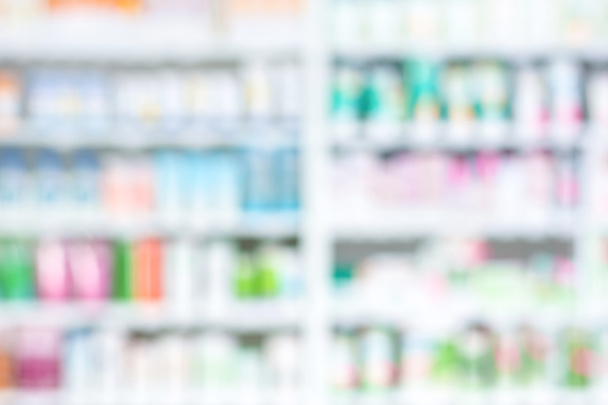 Blur pharmacy shelves for background - Photo, Image