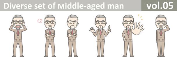 Diverse set of middle-aged man, EPS10 vol.05 - Vector, Image