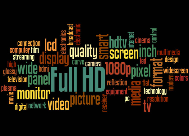 Full HD, conceito de nuvem de palavras 2
 - Foto, Imagem