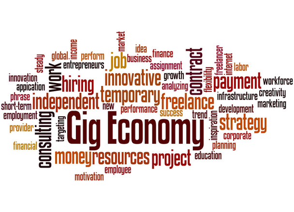 ギグ経済、単語クラウド コンセプト 6 - 写真・画像