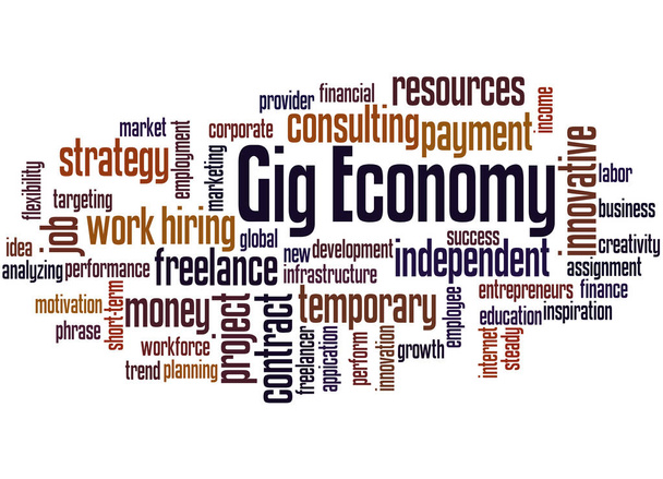 ギグ経済、単語クラウド コンセプト 5 - 写真・画像