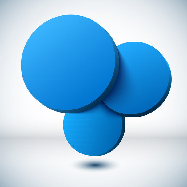 Blue 3D circle background. - Vektor, Bild