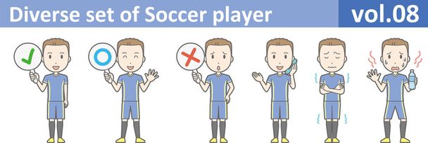 Diverse set of Soccer player, EPS10 vol.08 - Vector, Image
