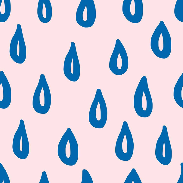 pattern with blue water drops - Wektor, obraz