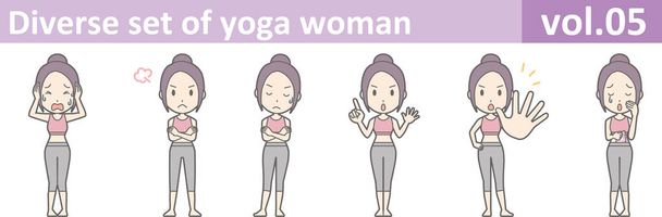 Conjunto diverso de mulher de ioga, EPS10 vol.05
 - Vetor, Imagem