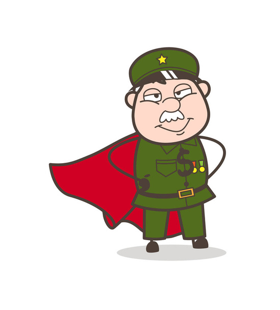 Szuper hős őrmester rajzfilmfigura - Vektor, kép