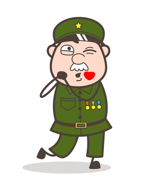 Caricature Sergent Blowing Kiss Vector Concept
 - Vecteur, image