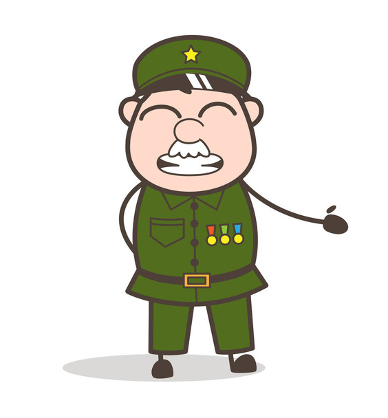 Seržant kreslené odporné obličeje výraz vektorové ilustrace - Vektor, obrázek