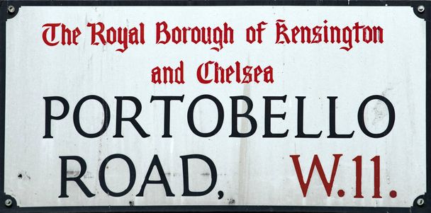Portobello road street Λονδίνου σημάδι λεπτομέρεια - Φωτογραφία, εικόνα