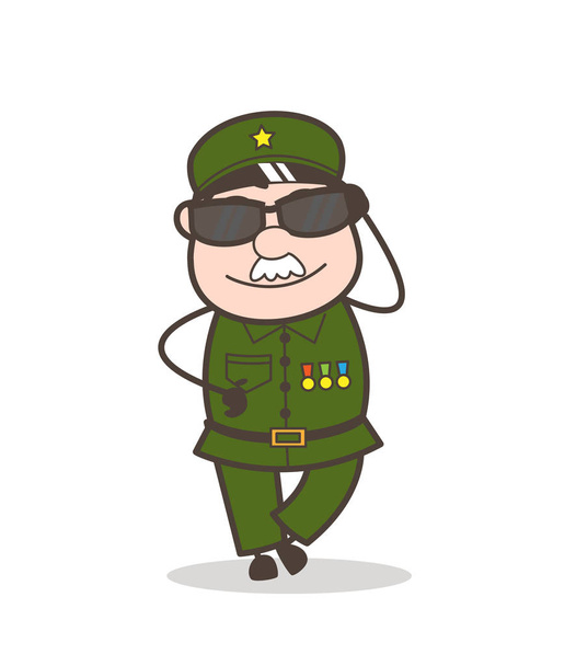 Dessin animé Sergent moderne Officier Illustration vectorielle
 - Vecteur, image