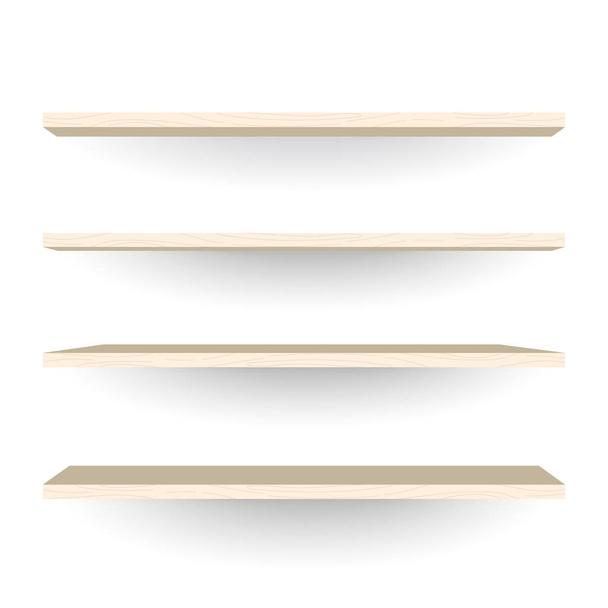 Wood shelves on white background - Vektor, obrázek