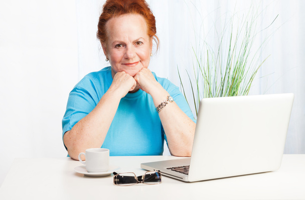 Confident senior woman with laptop - Photo, image