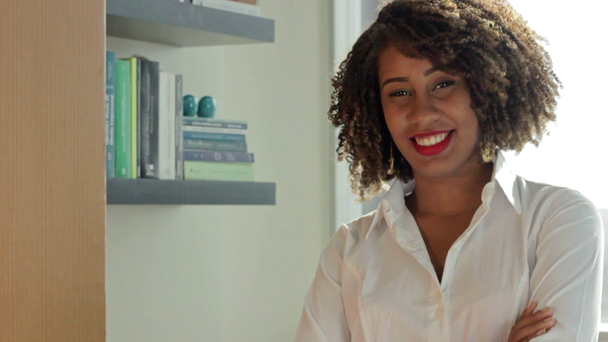 Business Economics Entrepreneur Woman Smiling - Πλάνα, βίντεο