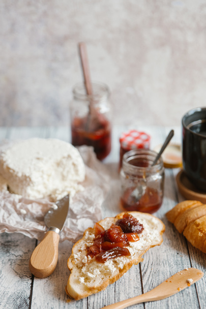 goat cheese and jam - Photo, Image