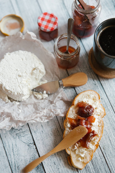 goat cheese and jam - Photo, Image