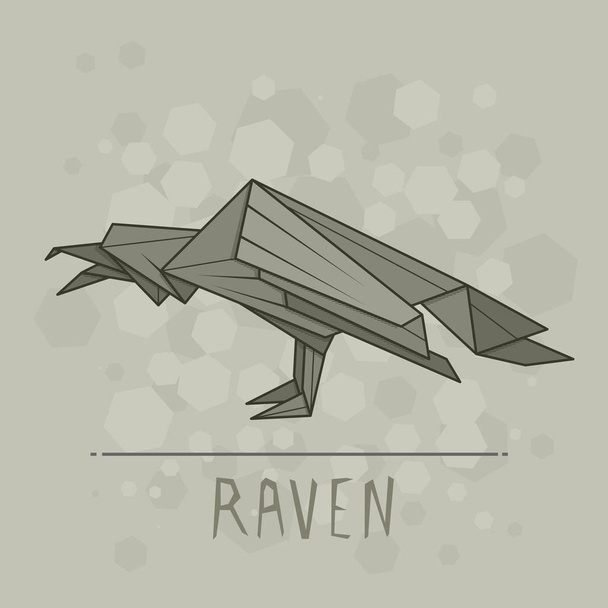 Papel de ilustración vectorial origami de cuervo
. - Vector, Imagen
