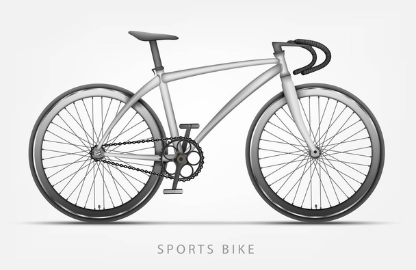 bike in white color with curved handlebars - Vector, imagen