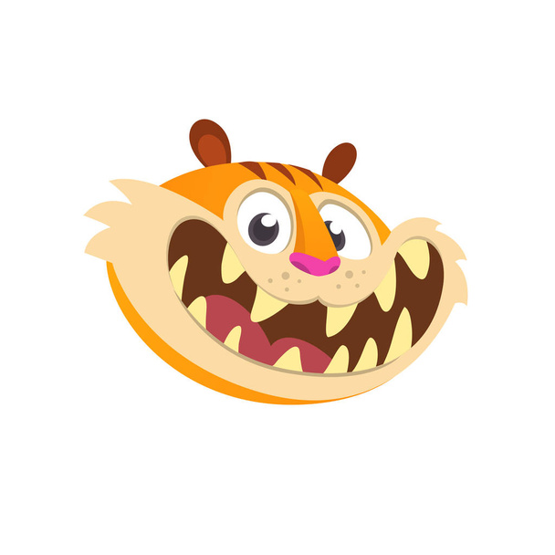 Cartoon  head icon of a cute tiger showing his teeth. - Vektori, kuva