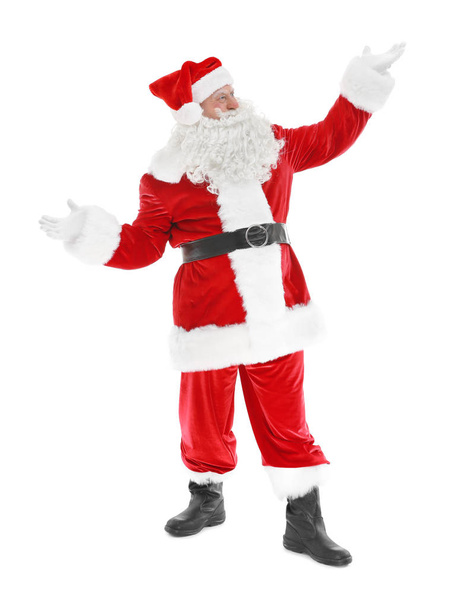 Authentic Santa Claus standing on white background - Fotografie, Obrázek