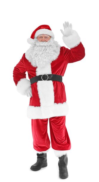 Authentic Santa Claus standing on white background - Фото, зображення