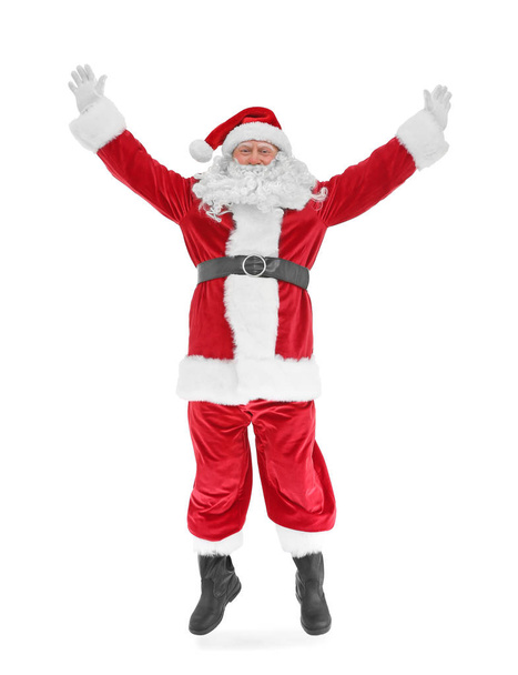 Authentic Santa Claus standing on white background - Fotó, kép