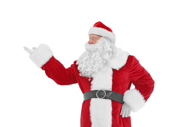 Authentic Santa Claus standing on white background - Foto, afbeelding