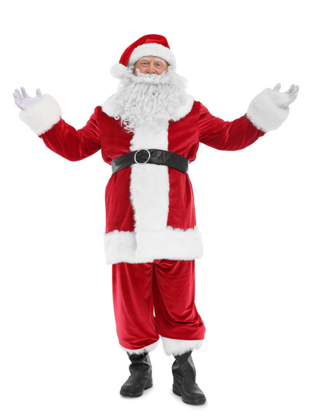 Authentic Santa Claus standing on white background - Фото, изображение