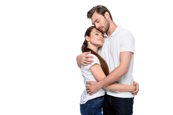 Jovem abraço casal
 - Foto, Imagem