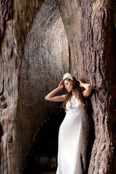 novia en vestido de novia blanco - Foto, Imagen